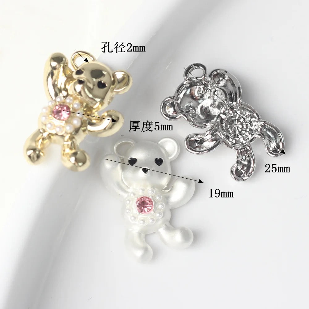 GP 1758 Ha-shi bear gold plated charm ( 1 pc ) Anti tarnish