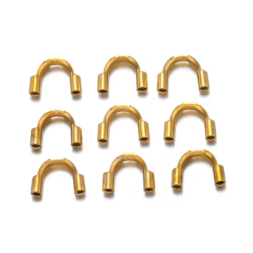 SS 1113 U wire protector 18k Gold PVD plated stainless steel ( 1 pc ) Anti tarnish ( 4:4.5 mm )