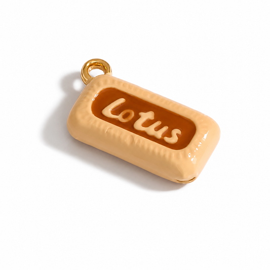 PC02A Lotus Biscoff 3D Statement Charm - PVD plated ( 1 pc ) Premium Collectible | Anti tarnish