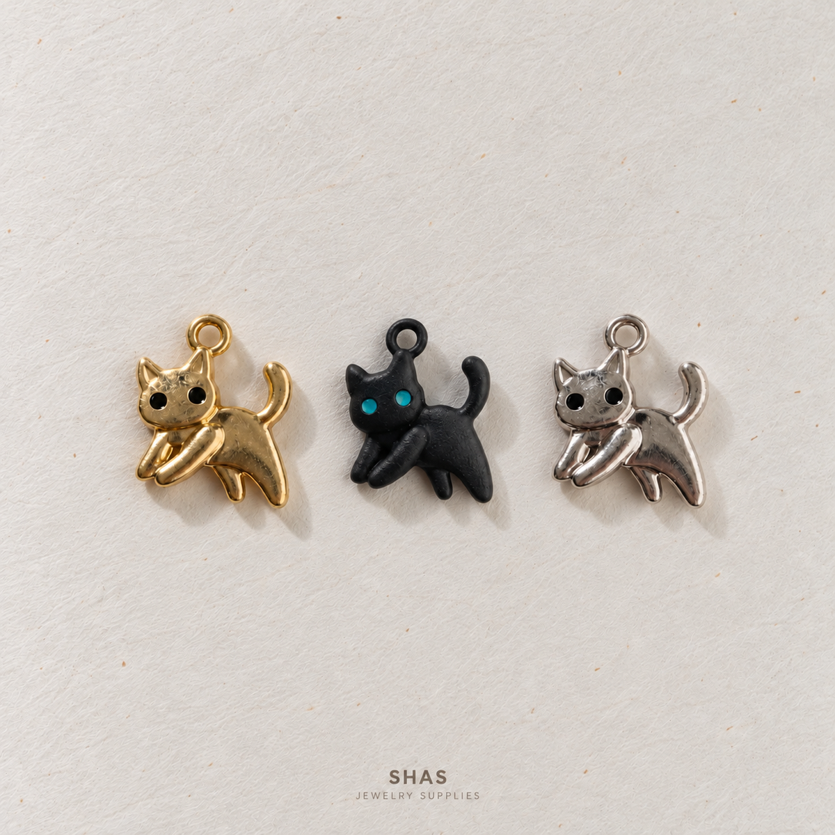 AC06E Cute Kitten Charm ( 1 pc ) High Quality Alloy