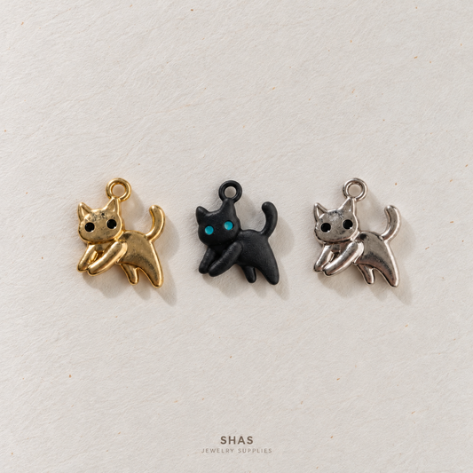 AC06E Cute Kitten Charm ( 1 pc ) High Quality Alloy