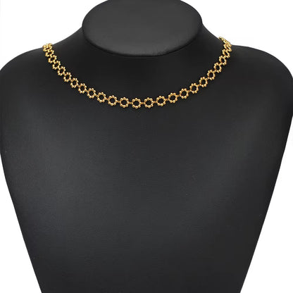 CN 409 Flower Link Chain 18k gold PVD 316 Stainless steel ( 1 feet ) Anti tarnish