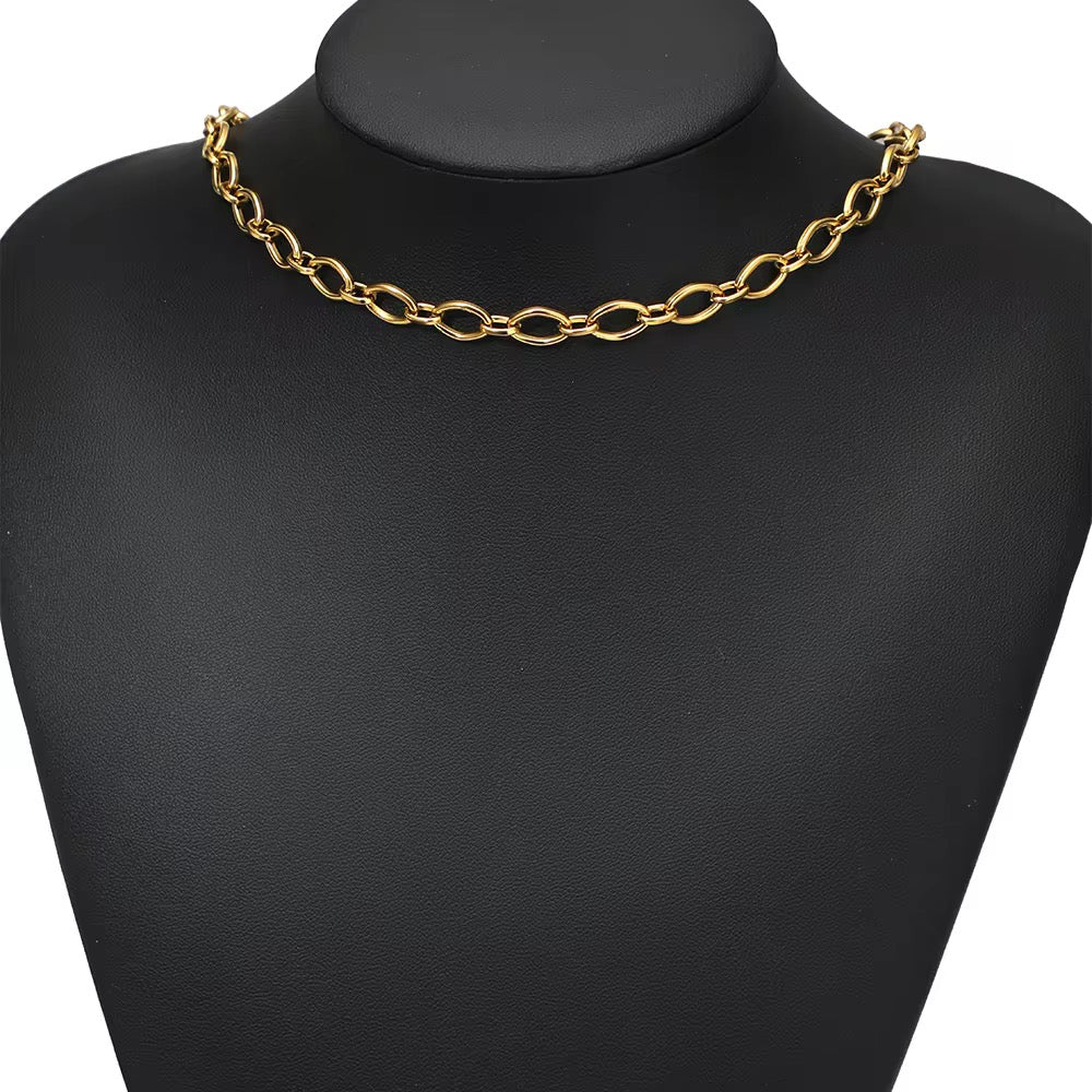 CN 411 Oval Link Chunky Chain 18k gold PVD 316 Stainless steel ( 1 feet ) Anti tarnish
