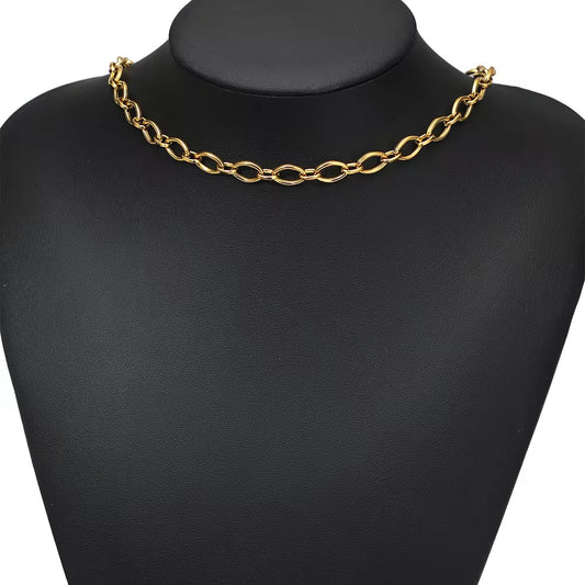 CN 411 Oval Link Chunky Chain 18k gold PVD 316 Stainless steel ( 1 feet ) Anti tarnish