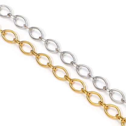 CN 411 Oval Link Chunky Chain 18k gold PVD 316 Stainless steel ( 1 feet ) Anti tarnish