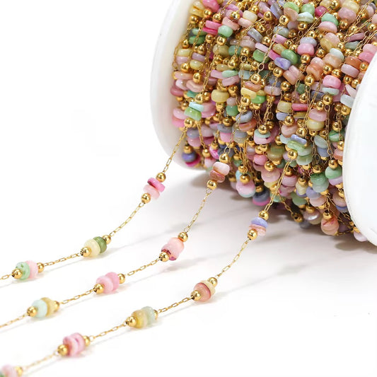 CN 413 Pastel Cylinder Chain 18k gold PVD 316 Stainless steel ( 1 feet ) Anti tarnish ( 3mm )