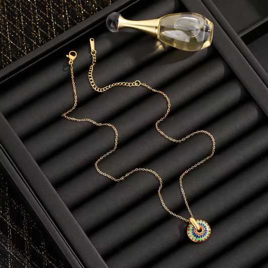 NSJ35C Boho European Necklace - 18k gold PVD plated