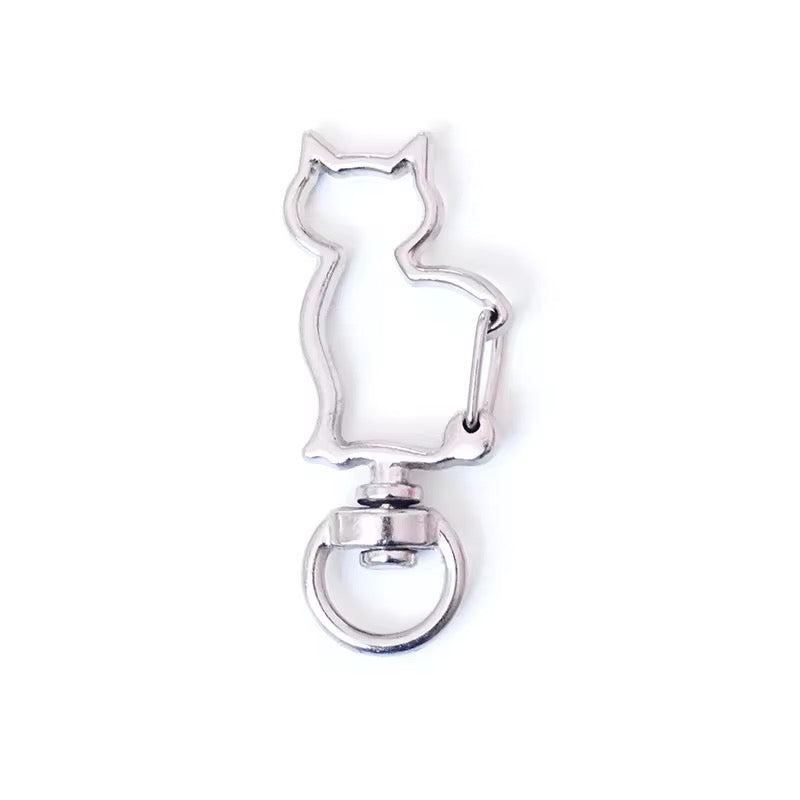 BBB 261 (g ) Silver cat keychain clasp ( 1 pc ) High Quality
