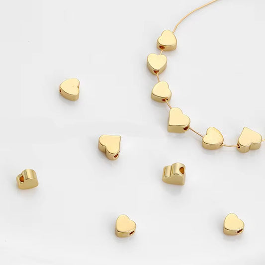 SS 1346 Heart spacer bead 18k gold plated ( 1 pc ) - anti tarnish