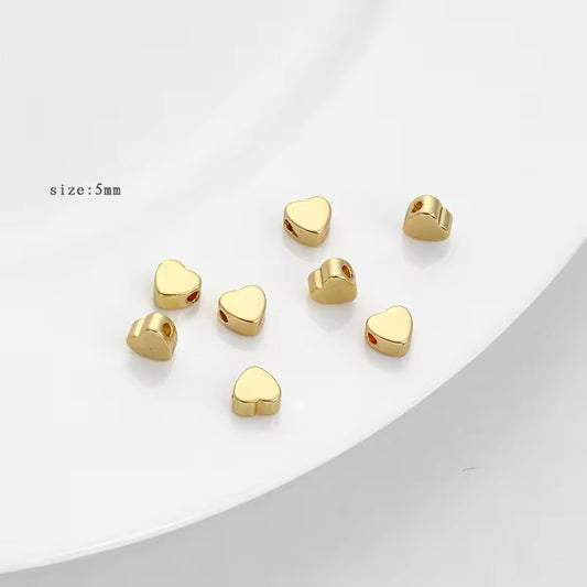 SS 1346 Heart spacer bead 14k gold plated ( 1 pc ) - anti tarnish