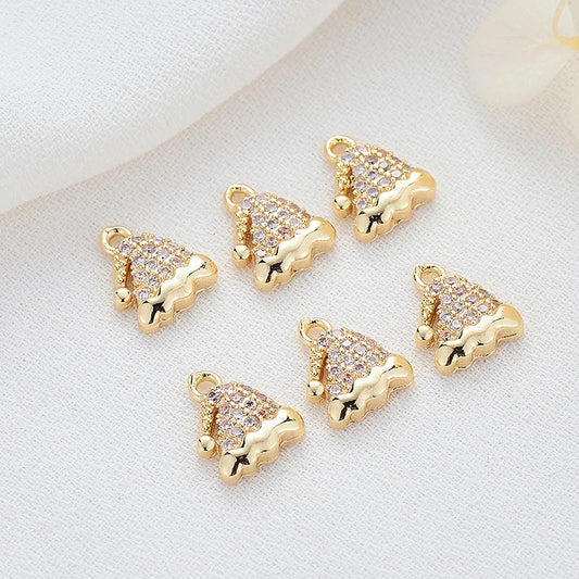 CZ 1837 Zircon Cap 14k gold plated charm ( 1 pc ) - anti tarnish