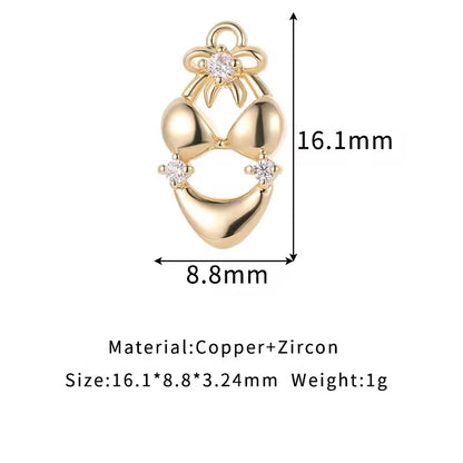 GPC12O Bikini zircon Charm 14k gold plated ( 1 pc ) Anti tarnish