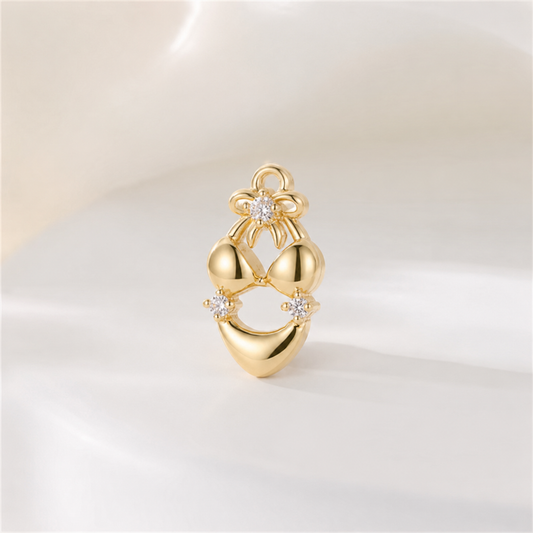 GPC12O Bikini zircon Charm 14k gold plated ( 1 pc ) Anti tarnish