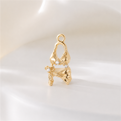 GPC13A Bikini zircon Charm 14k gold plated ( 1 pc ) Anti tarnish