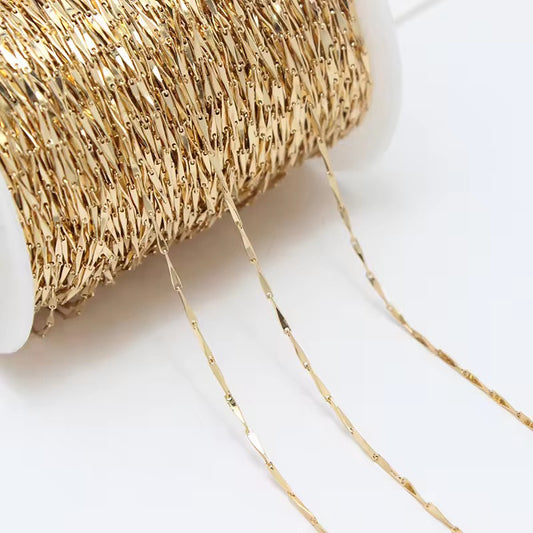 Seed chain 14k gold plated ( 1 feet ) Anti tarnish