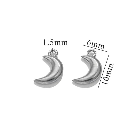 SC15H Tiny Moon Bubble charm Silver PVD plated 316 stainless steel ( 1 pc ) Anti tarnish