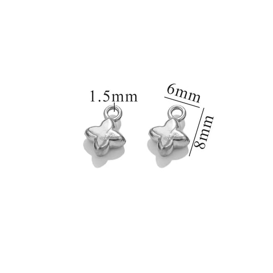 SC15L Tiny Clover Bubble charm Silver PVD plated 316 stainless steel ( 1 pc ) Anti tarnish