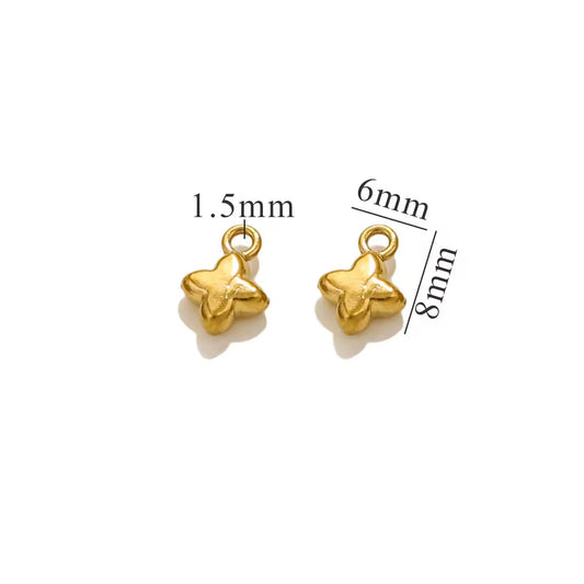 SC15M Tiny Clover Bubble charm 18k Gold PVD plated 316 stainless steel ( 1 pc ) Anti tarnish