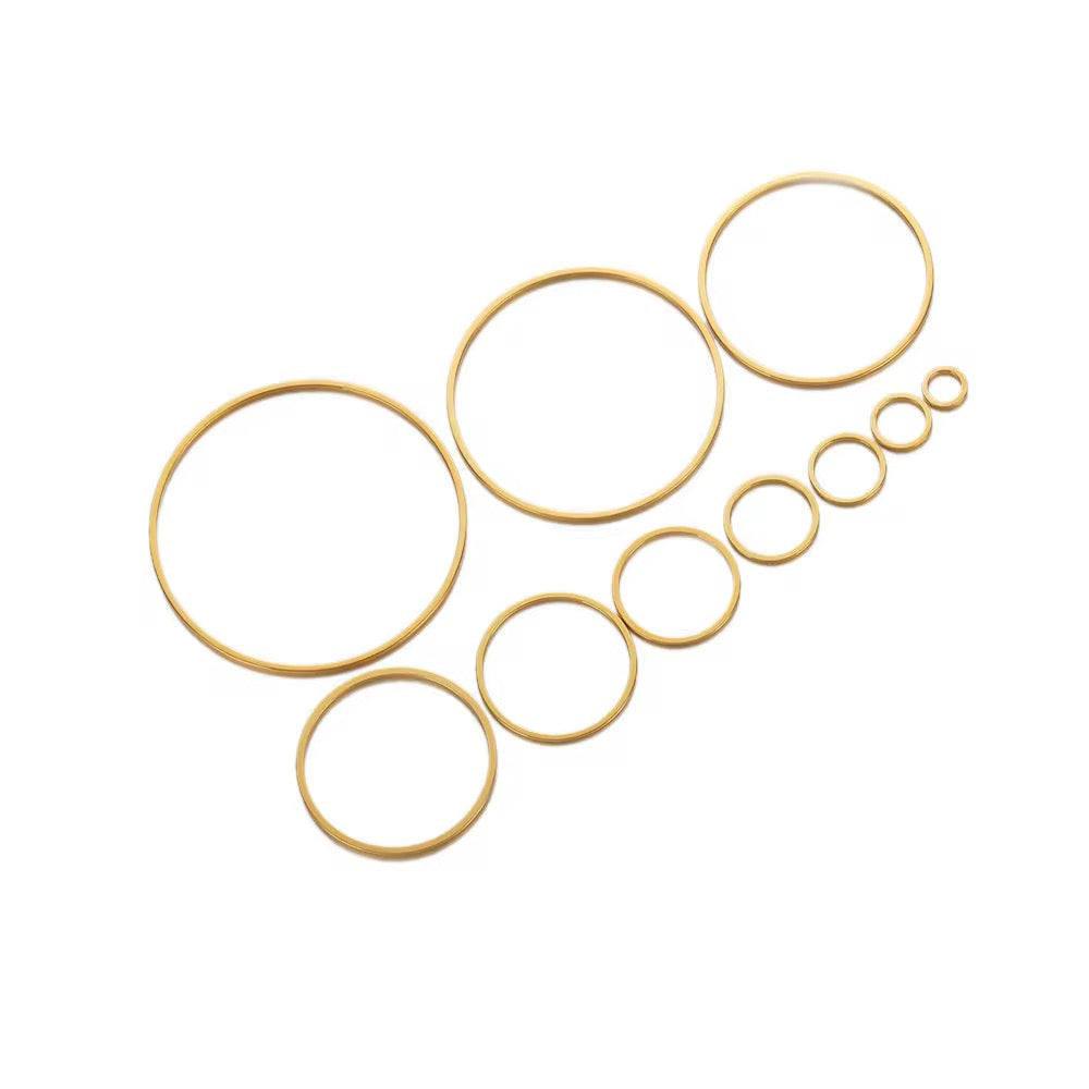 SS 2257 Round Hollow bezel 18k gold PVD  plated Stainless steel ( 1 pc ) Anti tarnish