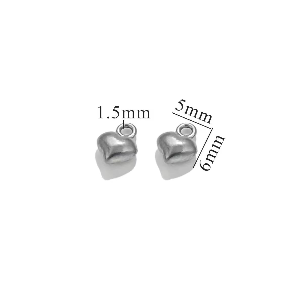 SC15K Tiny Heart Bubble charm Silver PVD plated 316 stainless steel ( 1 pc ) Anti tarnish