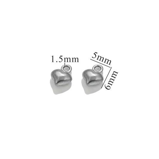SC15K Tiny Heart Bubble charm Silver PVD plated 316 stainless steel ( 1 pc ) Anti tarnish