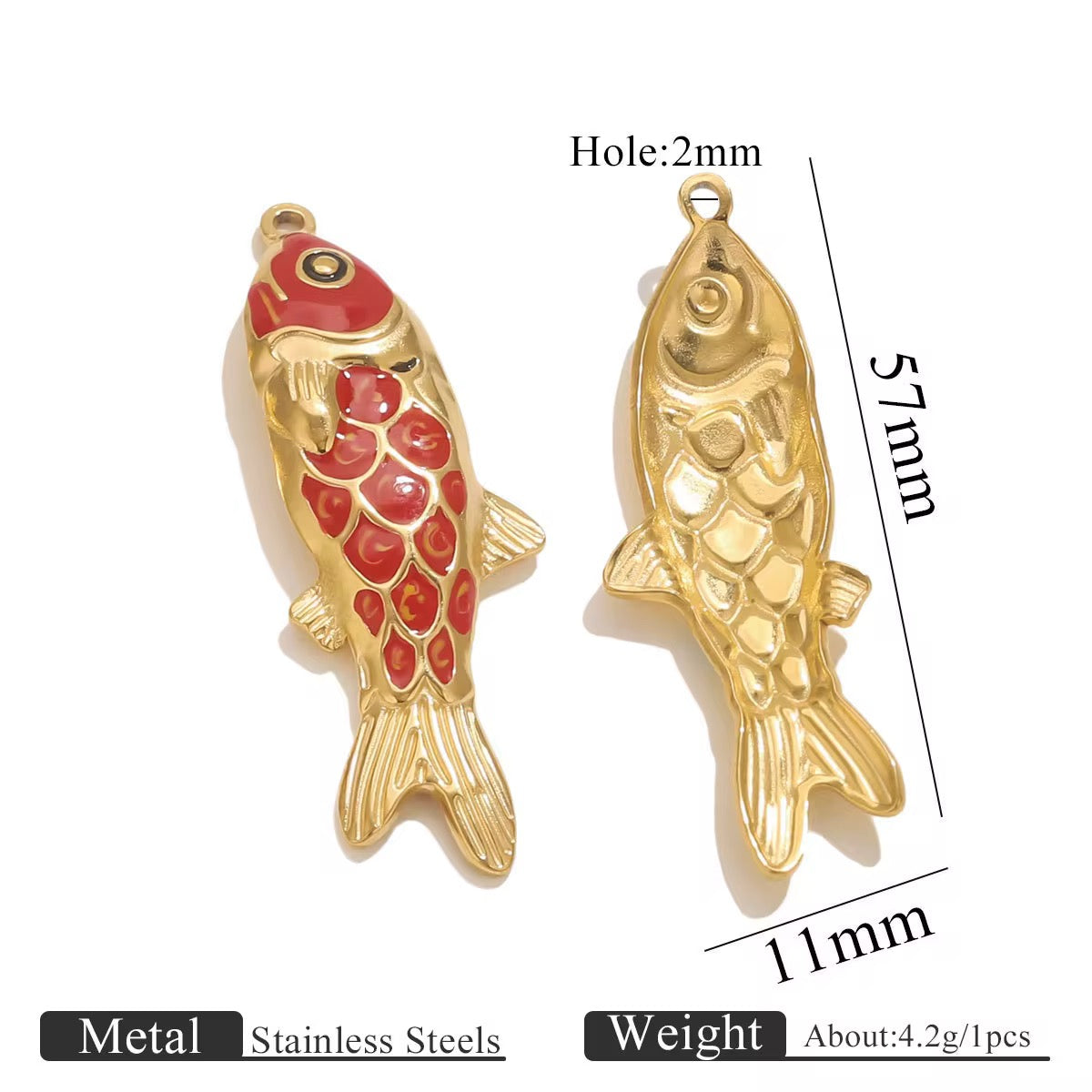 SS 1149 Sea Fish Oil Dripping Charm 18K Gold PVD plated stainless steel ( 1 piece ) Anti tarnish ( 11:57 mm )