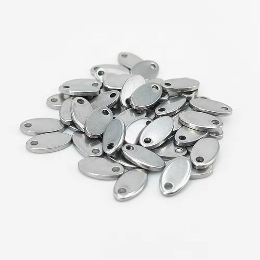 SS 2466 - Oval 2 Steel plated Stainless steel stamping blank ( 1 pc ) Anti tarnish