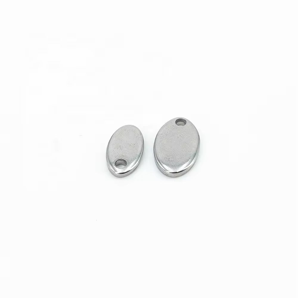 SS 2465 - Big Oval Steel plated Stainless steel stamping blank ( 1 pc ) Anti tarnish