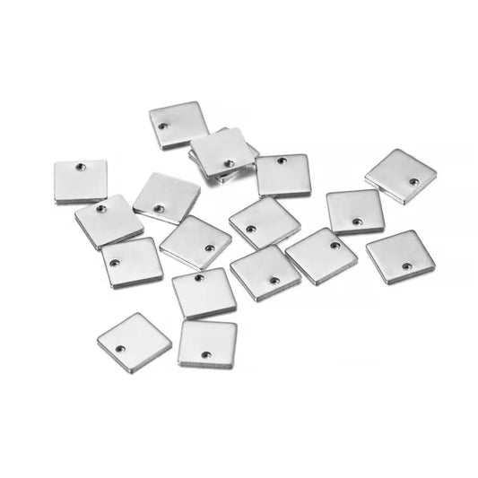 SS 2468 - Square Steel plated Stainless steel stamping blank ( 1 pc ) Anti tarnish