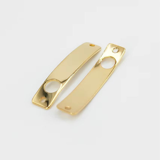SS 2473 - Bend Rectangle bar 18k Gold plated Stainless steel stamping blank ( 1 pc ) Anti tarnish