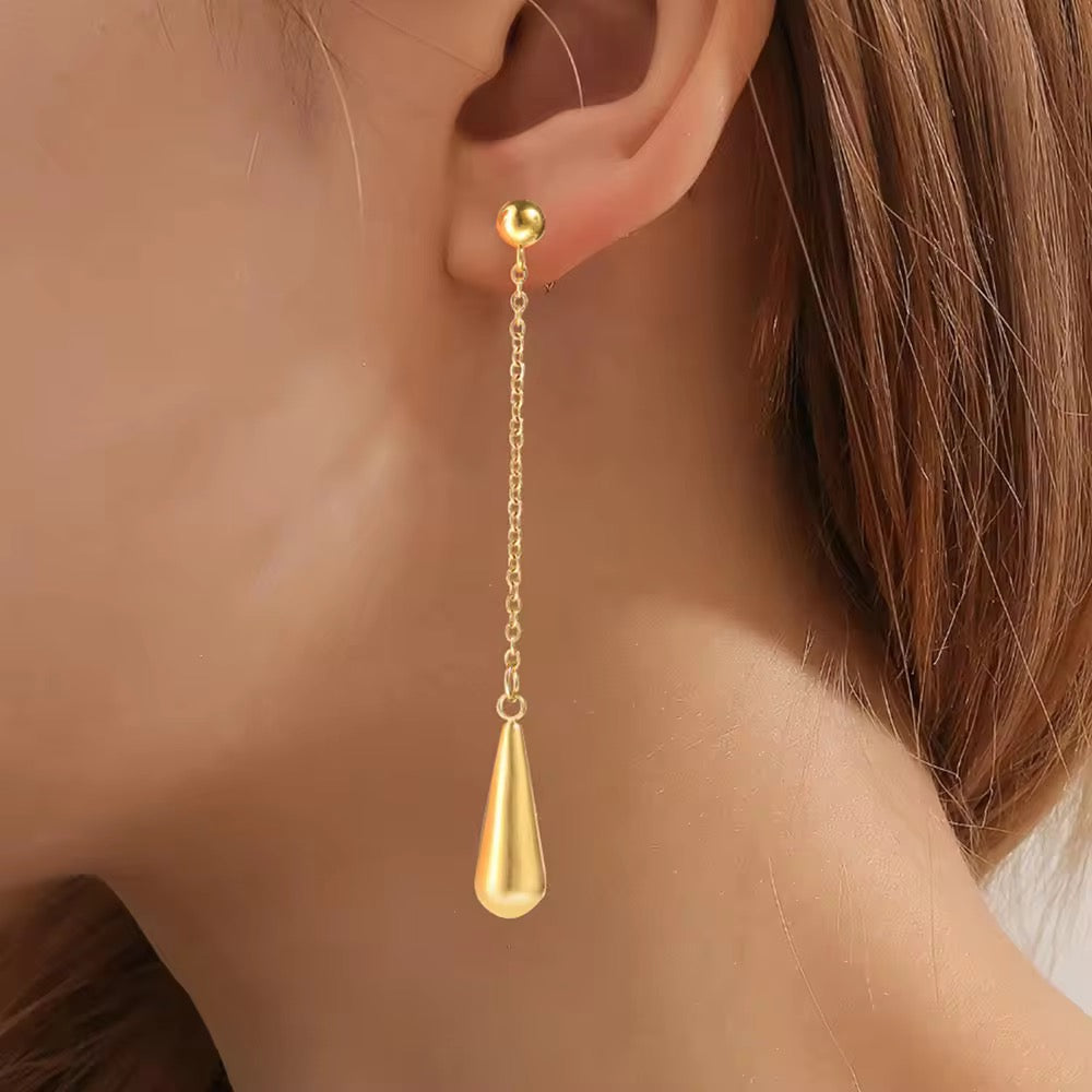 SJ 345 Drop stud Earrings - 18k gold plated stainless steel - Anti tarnish - Wholesale