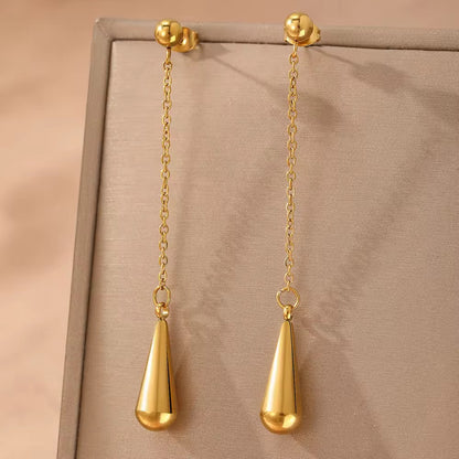 SJ 345 Drop stud Earrings - 18k gold plated stainless steel - Anti tarnish