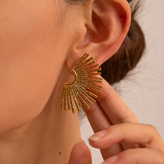 SJ 360 Boho Style Stud Earrings - 18k gold plated stainless steel - Anti tarnish - Wholesale