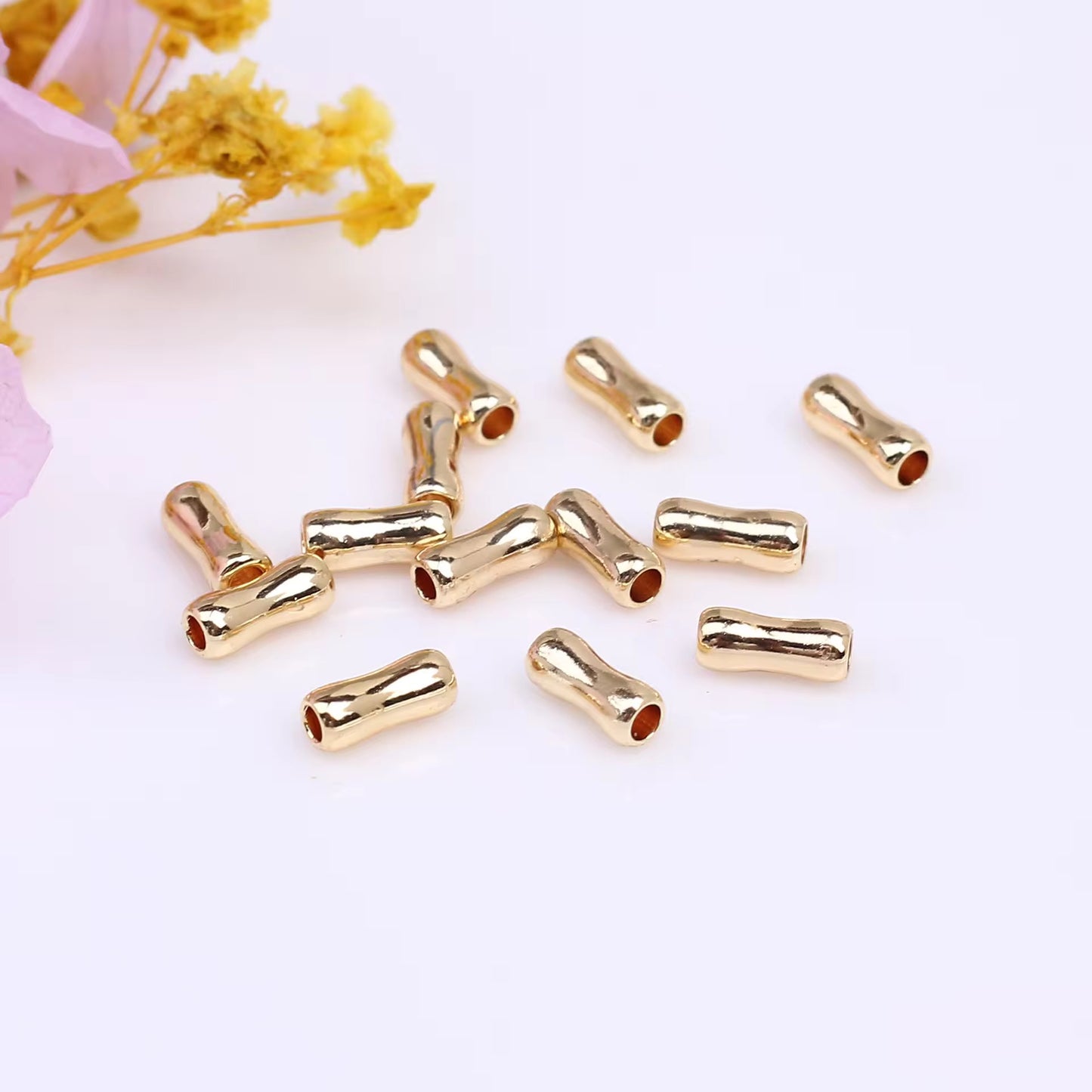 SS 3000 (a) Tube Spacer bead 14K Gold plated ( 1 pc ) Anti tarnish ( 2*4.5 mm )