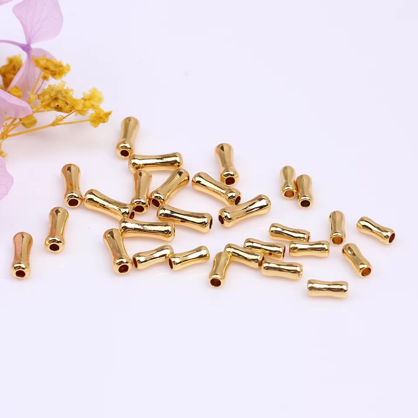 SS 3000 (b) Tube Spacer bead 18K Gold plated ( 1 pc ) Anti tarnish ( 2*4.5 mm )