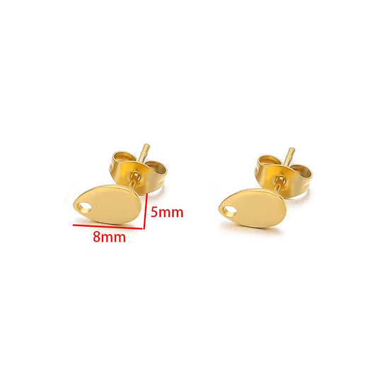 SS 3212 Drop stud - 18k gold PVD 316 stainless steel ( 2 pc ) Anti tarnish