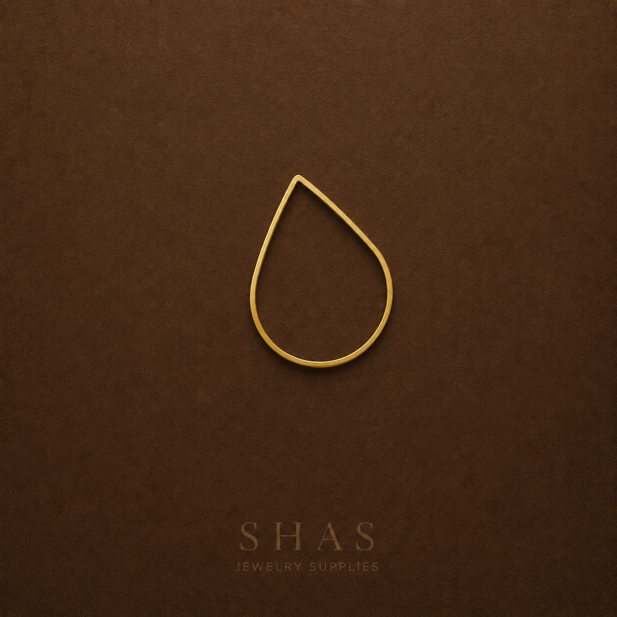 BC02A  Hollow Teardrop charm ( 1 pc ) Raw Brass