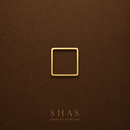 BC02T Hollow square 15 mm Charm ( 1 pc ) raw brass