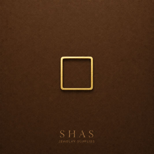 BC02T Hollow square 15 mm Charm ( 1 pc ) raw brass
