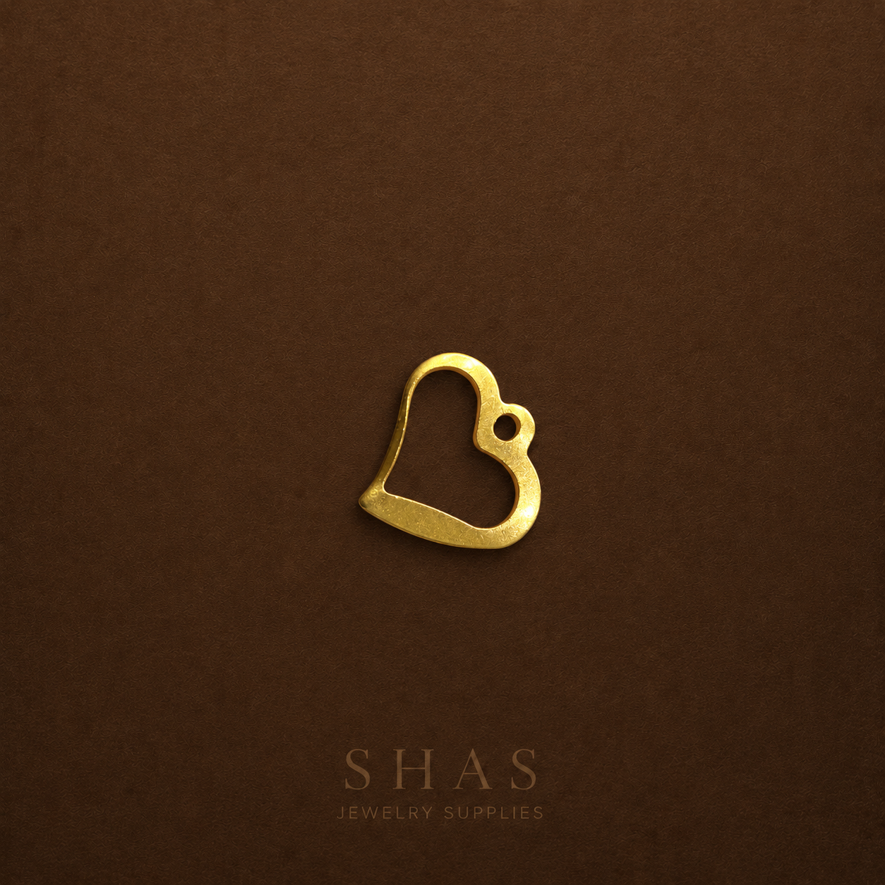 BC02P Mini Heart brass charm ( 1 pc ) raw brass