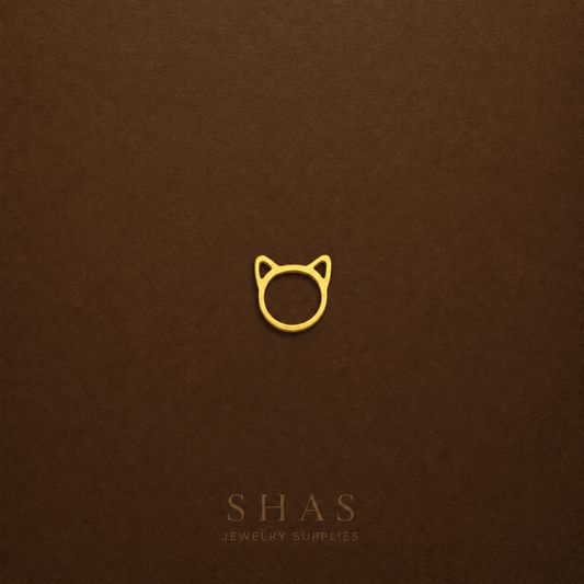 BC02K Cat brass charm ( 1 pc ) Raw brass