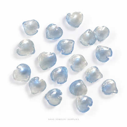 GB74 Peony Petal Glass Beads ( 1 pc ) Czech Bead