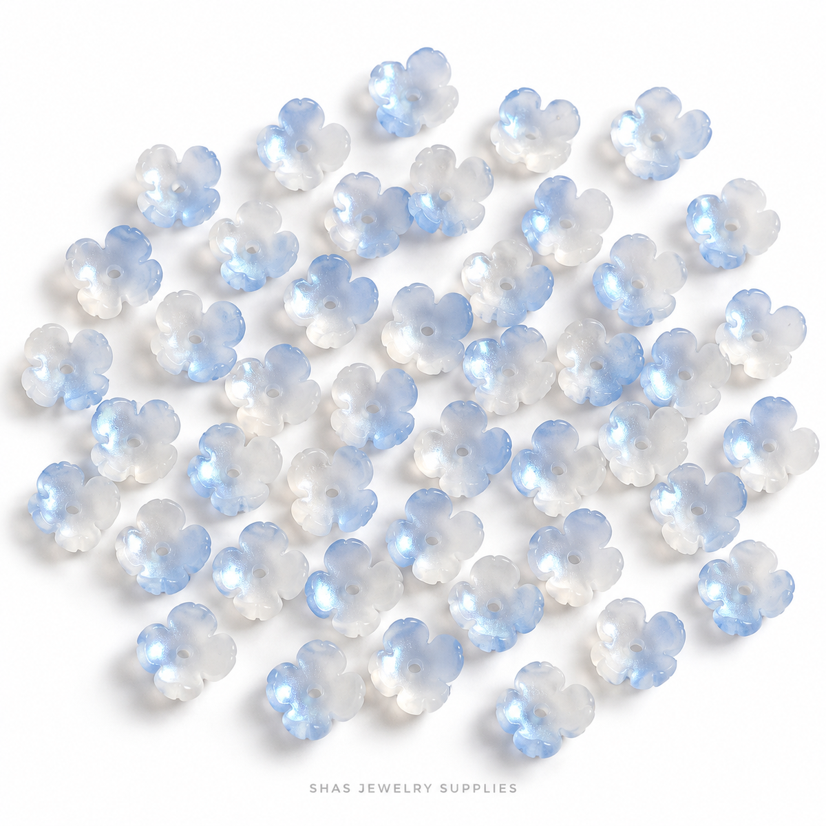 GB71 Four Petal Flower Glass Beads ( 1 pc ) Czech Bead