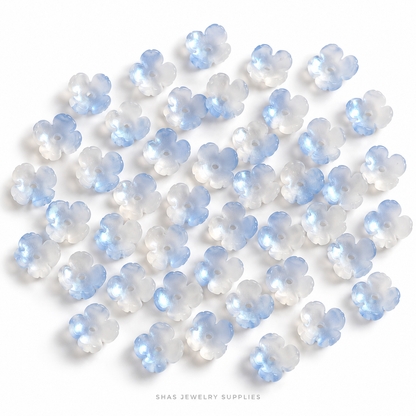 GB71 Four Petal Flower Glass Beads ( 1 pc ) Czech Bead