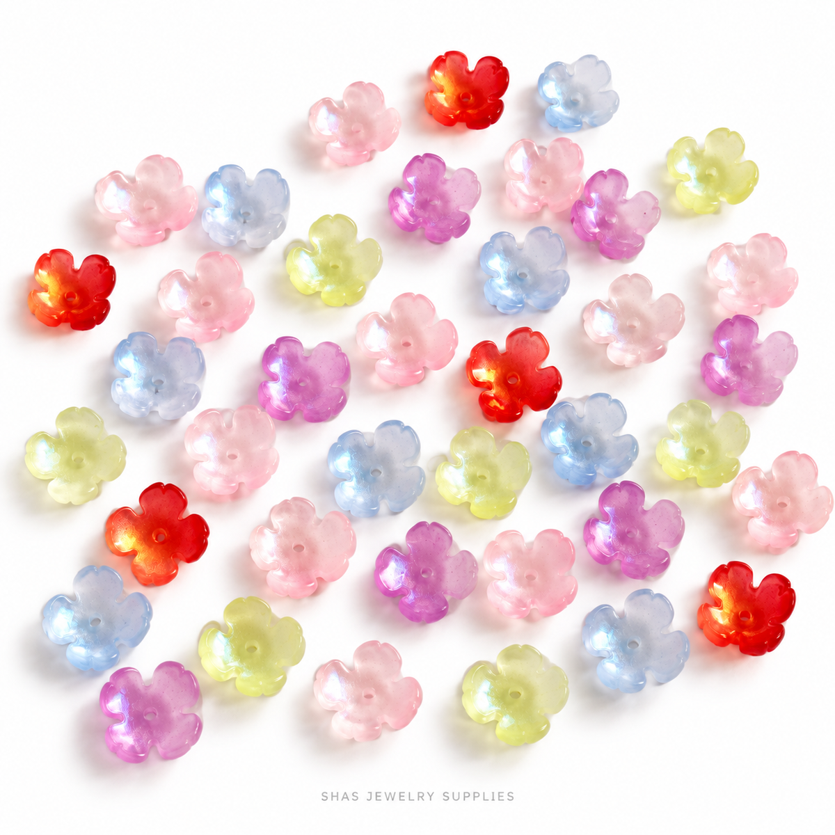 GB71 Four Petal Flower Glass Beads ( 1 pc ) Czech Bead