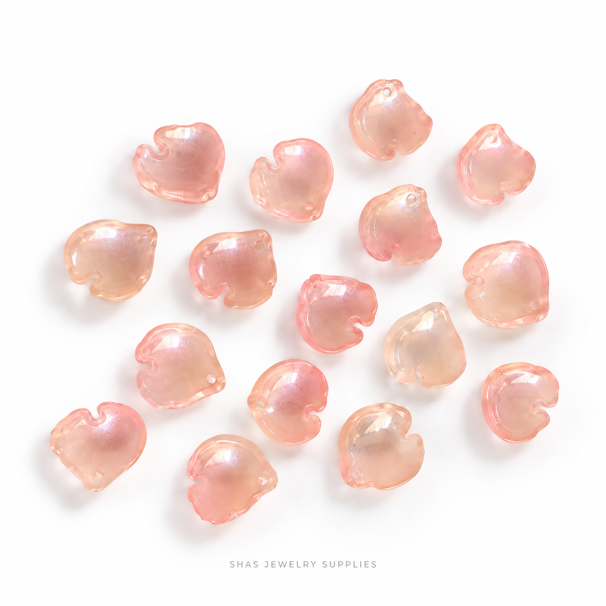 GB74 Peony Petal Glass Beads ( 1 pc ) Czech Bead