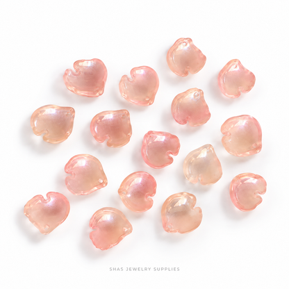 GB74 Peony Petal Glass Beads ( 1 pc ) Czech Bead