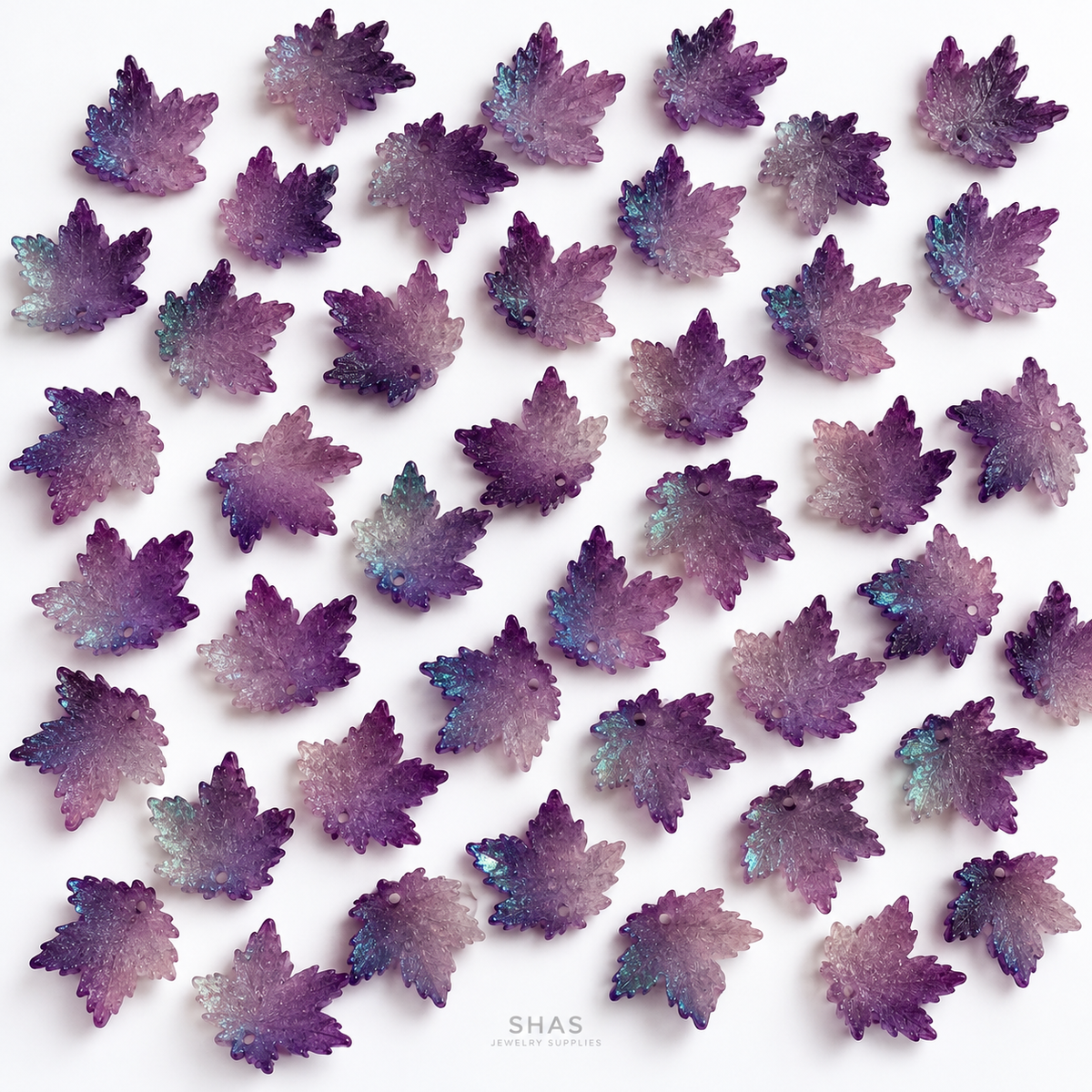 GB70 Maple Leaf Glass Beads ( 1 pc )  Lampwork Bead