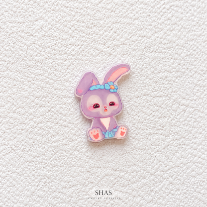 AB117L Kawaii Bunny Acrylic Cabochon ( 1 pc )
