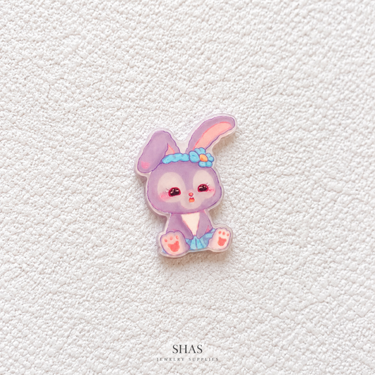 AB117L Kawaii Bunny Acrylic Cabochon ( 1 pc )